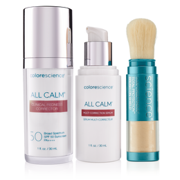 All Calm® Sensitive Skin Regimen: Clinical Redness Corrector SPF 50, Multi-Correction Serum, Sunforgettable® Total Protection™ Brush-On Shield SPF 50