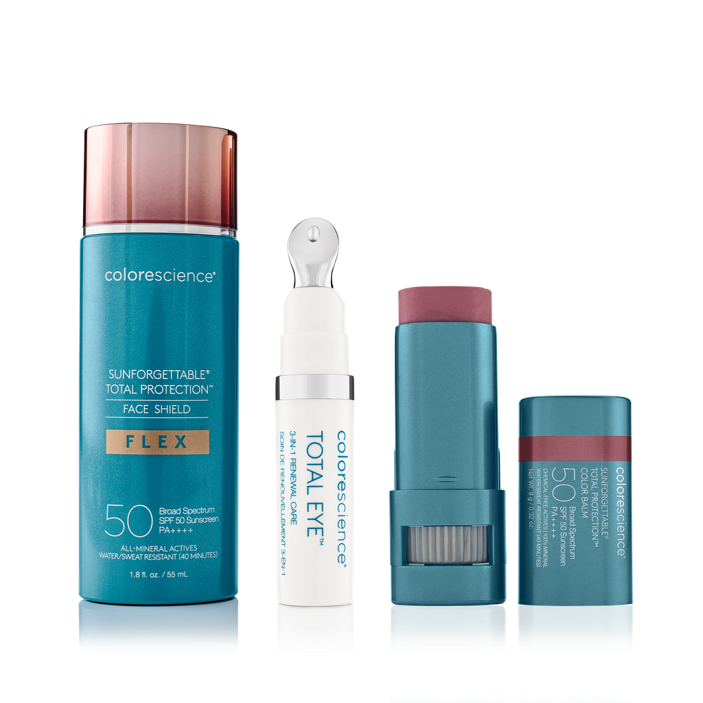 Tatyana's Favorites: Total Eye® 3-In-1 Renewal Therapy SPF 35, Sunforgettable® Total Protection® Face Shield Flex SPF 50, Sunforgettable® Total Protection® Color Balm SPF 50 (Berry) || all