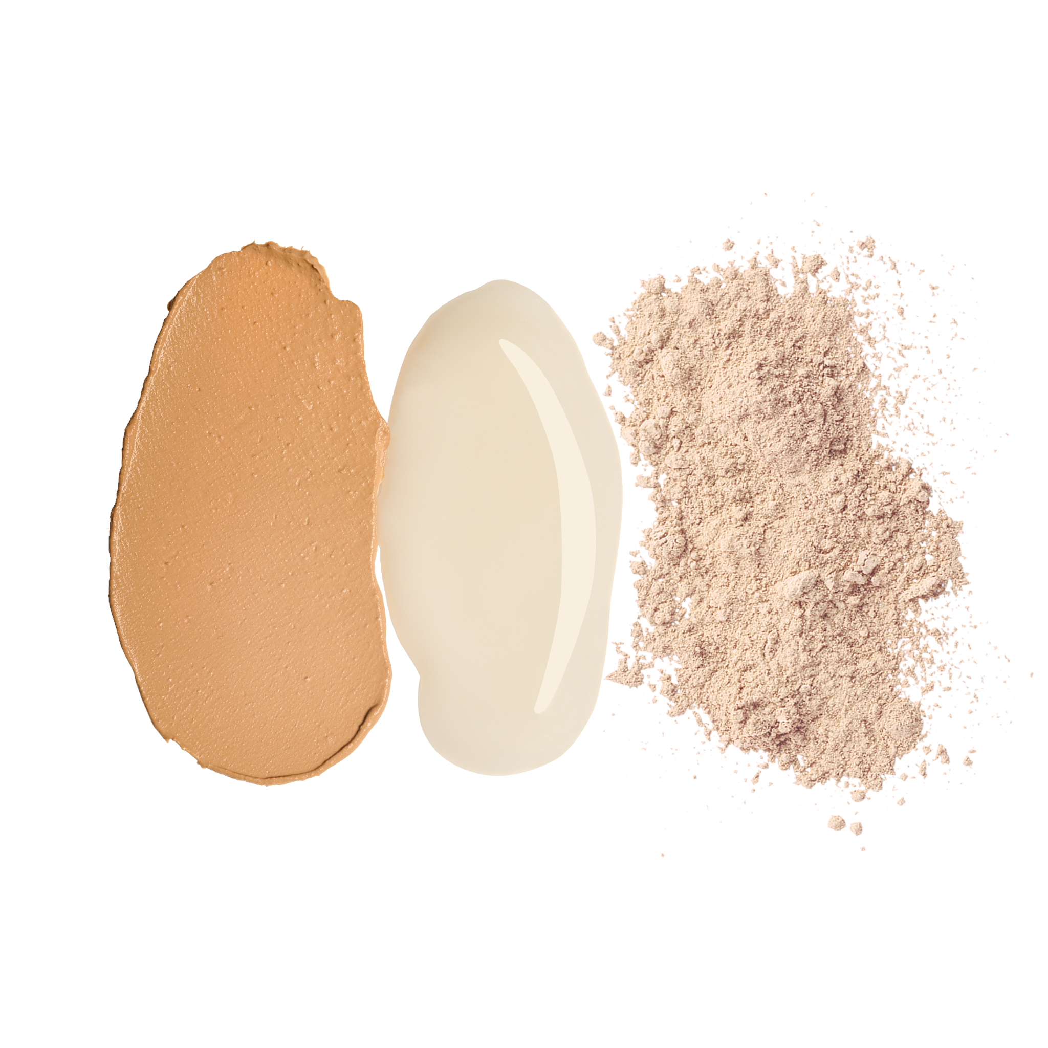 swatches of Even Up® Hyperpigmentation Regimen: Multi-Correction Serum, Clinical Pigment Perfector SPF 50, Sunforgettable® Total Protection™ Brush-On Shield SPF 50 || all