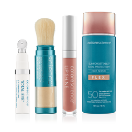 Suzetty's Favorites: Total Eye 3in1 Renewal Therapy, Sunforgettable Total Protection Brush-on Shield SPF 50, Lip Shine SPF 35, Sunforgettable Total Protection Face Shield Flex SPF 50