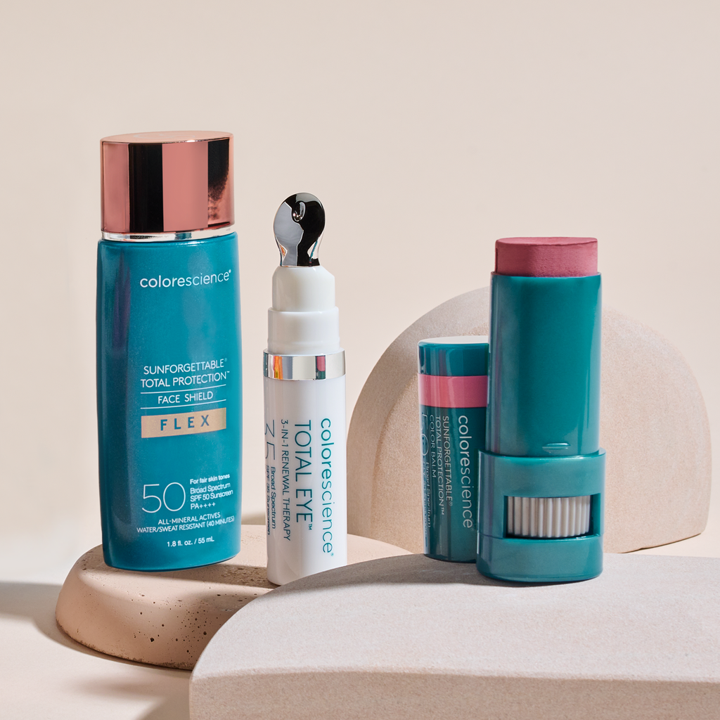 Tatyana's Favorites: Total Eye® 3-In-1 Renewal Therapy SPF 35, Sunforgettable® Total Protection® Face Shield Flex SPF 50, Sunforgettable® Total Protection® Color Balm SPF 50 (Pink Sky) || all