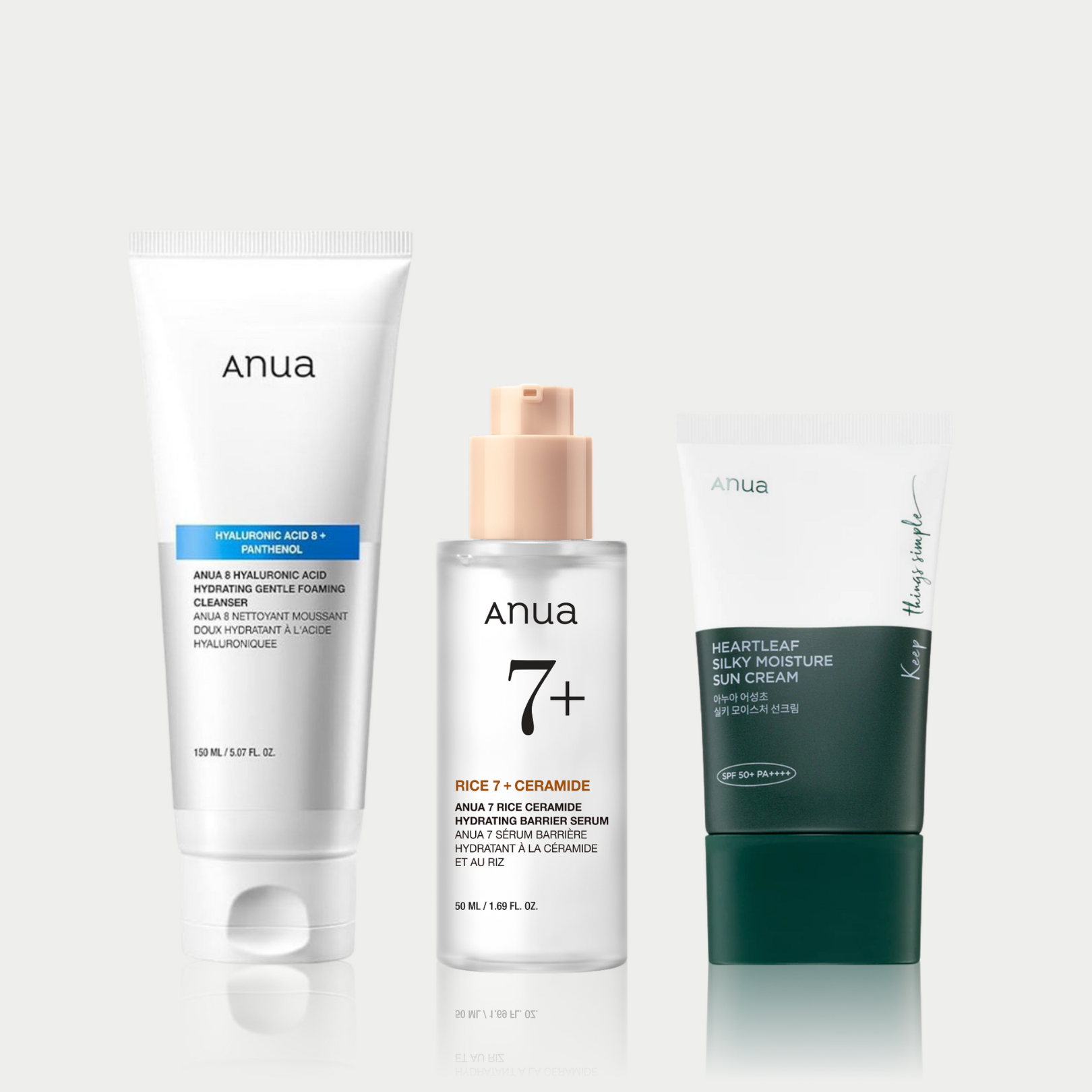 ANUA Kit Soin Hydratation & Réparation de la Barrière – Nettoyant, Sérum & SPF