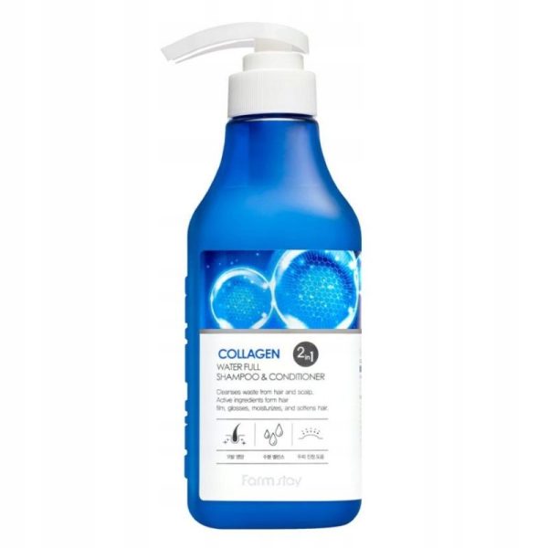 Farmstay – Collagen Water Full Shampoo & Conditioner – 530ml